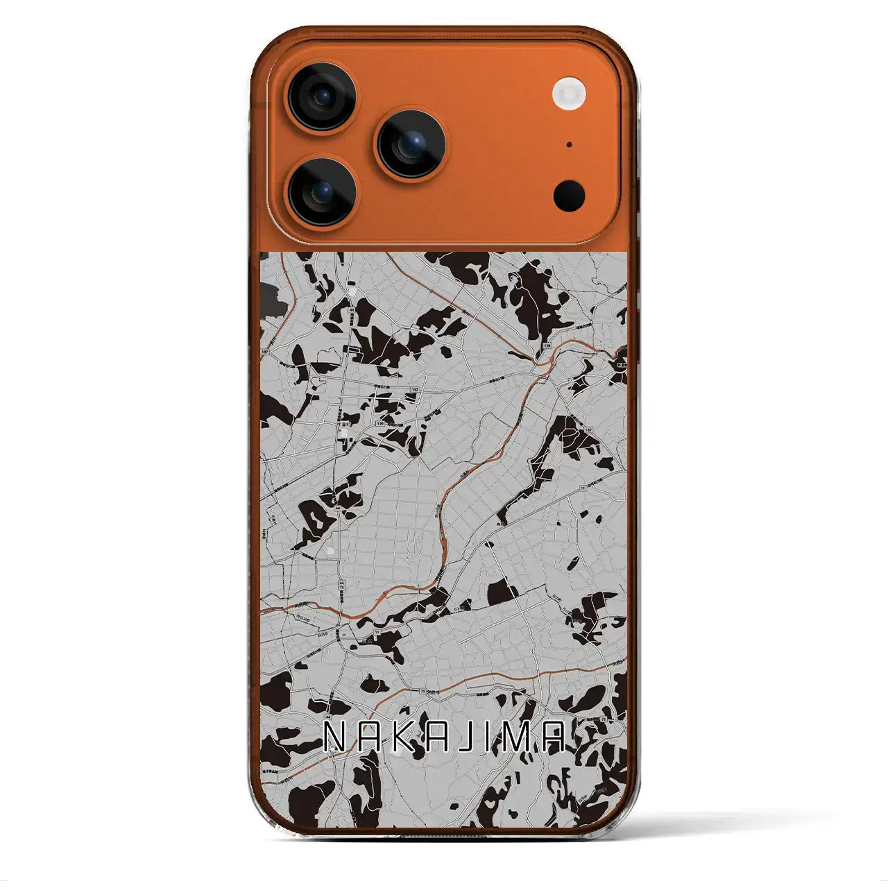 【中島（福島県）】地図柄iPhoneケース（クリアタイプ）