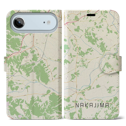 【中島（福島県）】地図柄iPhoneケース（手帳タイプ）