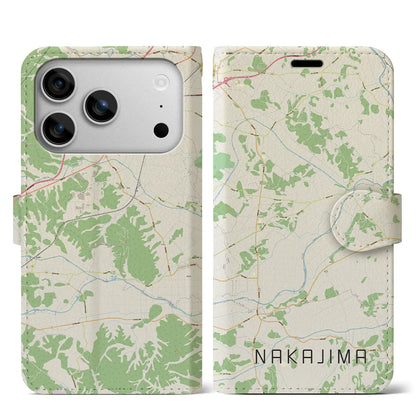 【中島（福島県）】地図柄iPhoneケース（手帳タイプ）