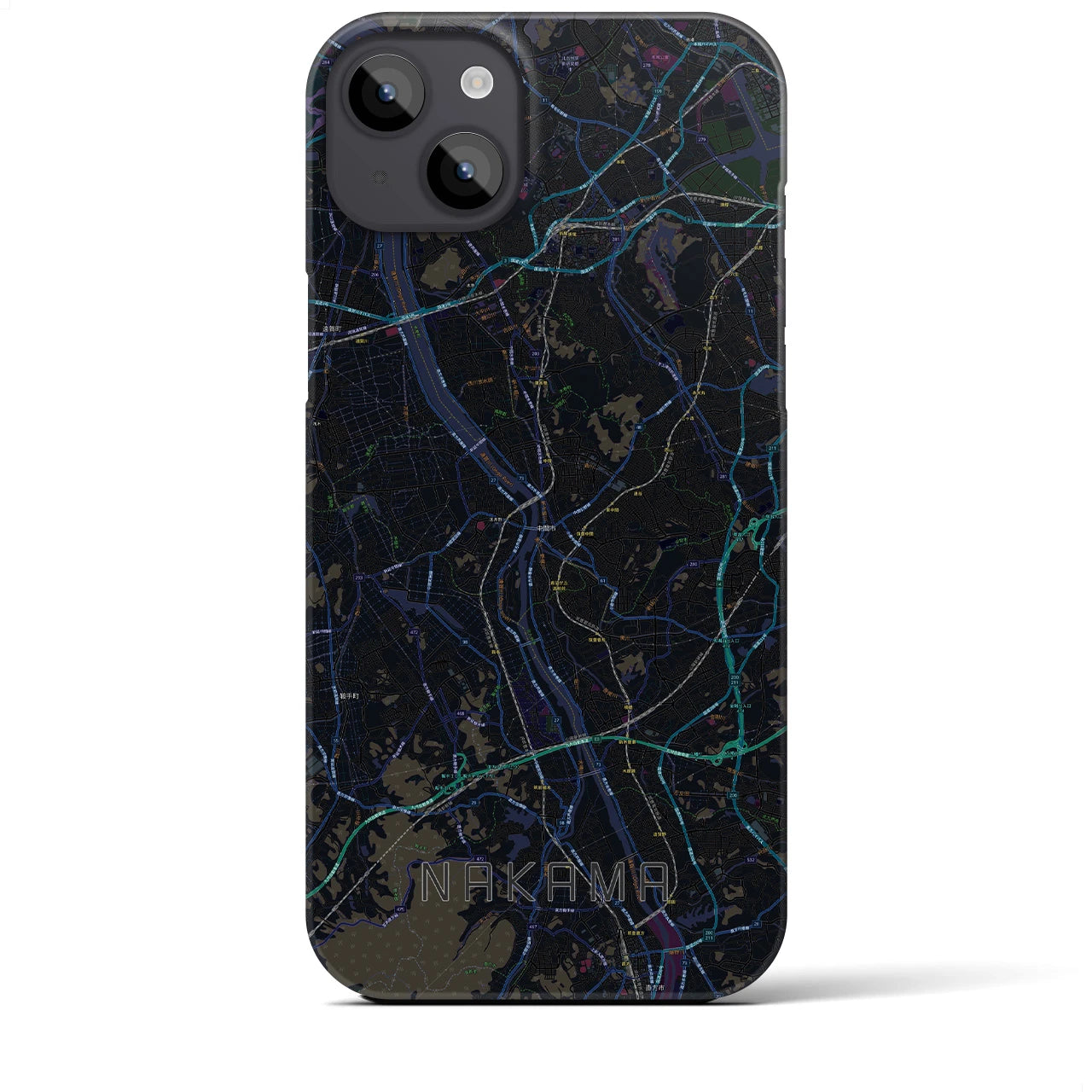 【中間（福岡県）】地図柄iPhoneケース（バックカバータイプ）