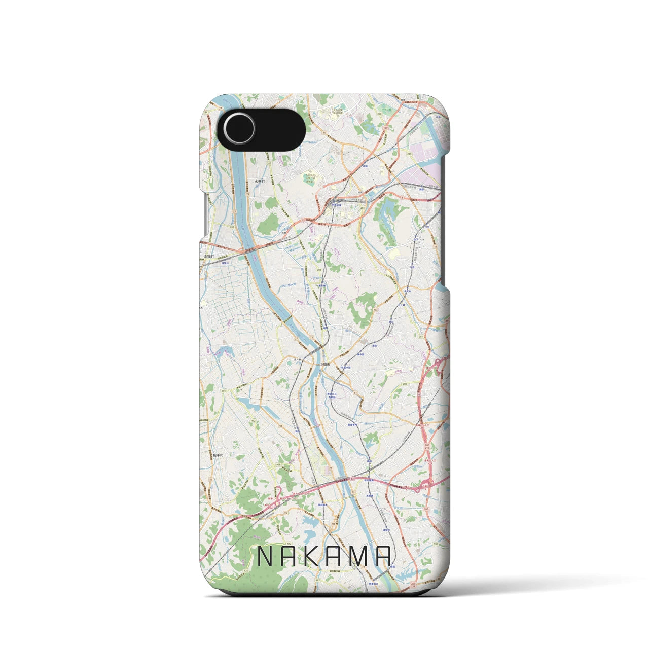 【中間（福岡県）】地図柄iPhoneケース（バックカバータイプ）