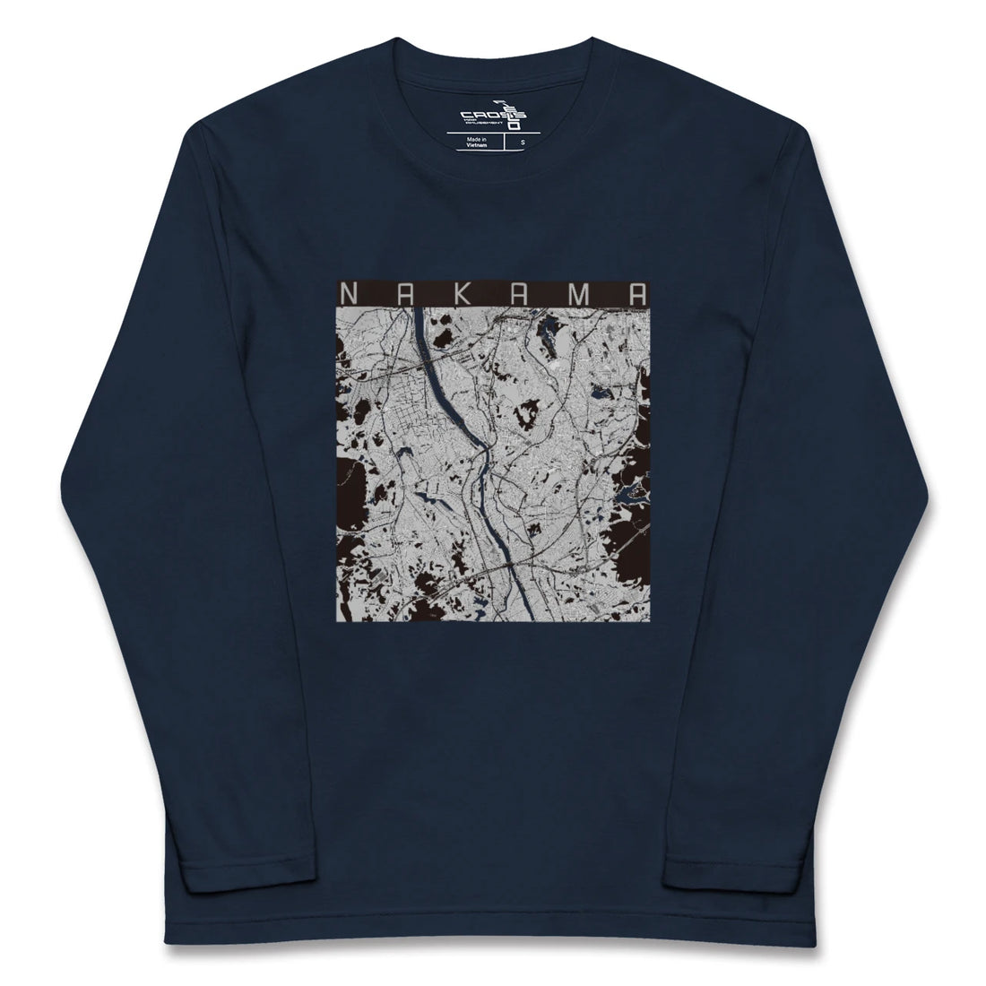 【中間（福岡県）】地図柄ロングスリーブTシャツ