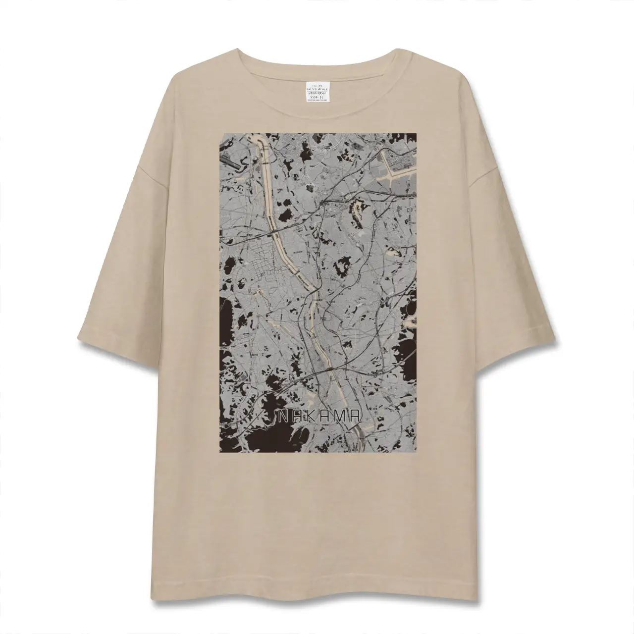 【中間（福岡県）】地図柄ビッグシルエットTシャツ