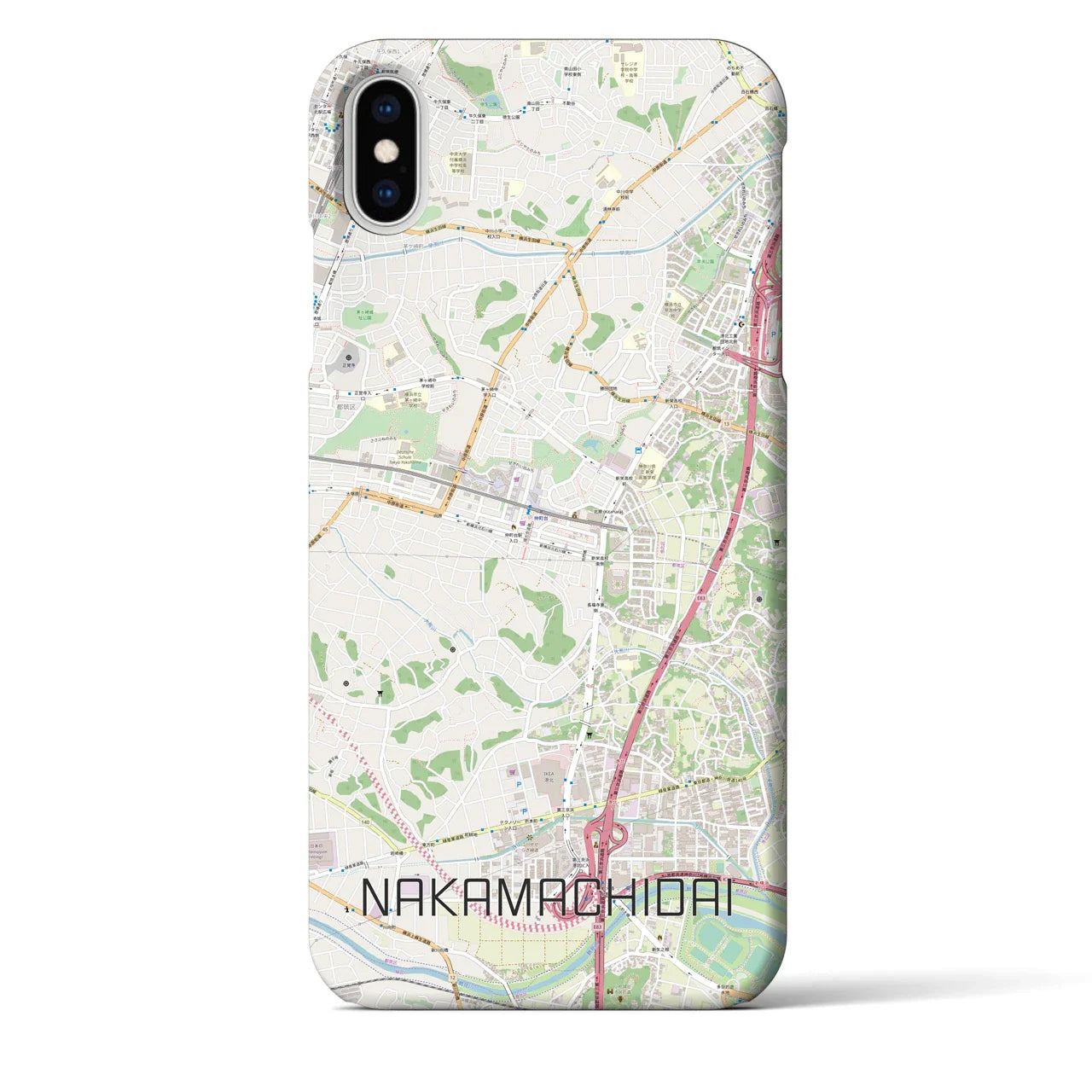 【仲町台（神奈川県）】地図柄iPhoneケース（バックカバータイプ）