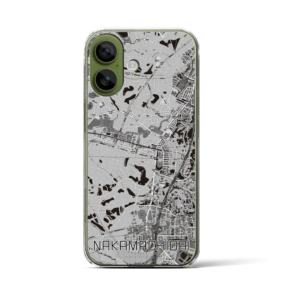 【仲町台(神奈川県)】地図柄iPhoneケース(クリアタイプ)モノトーン・iPhone 17 Pro Max 用