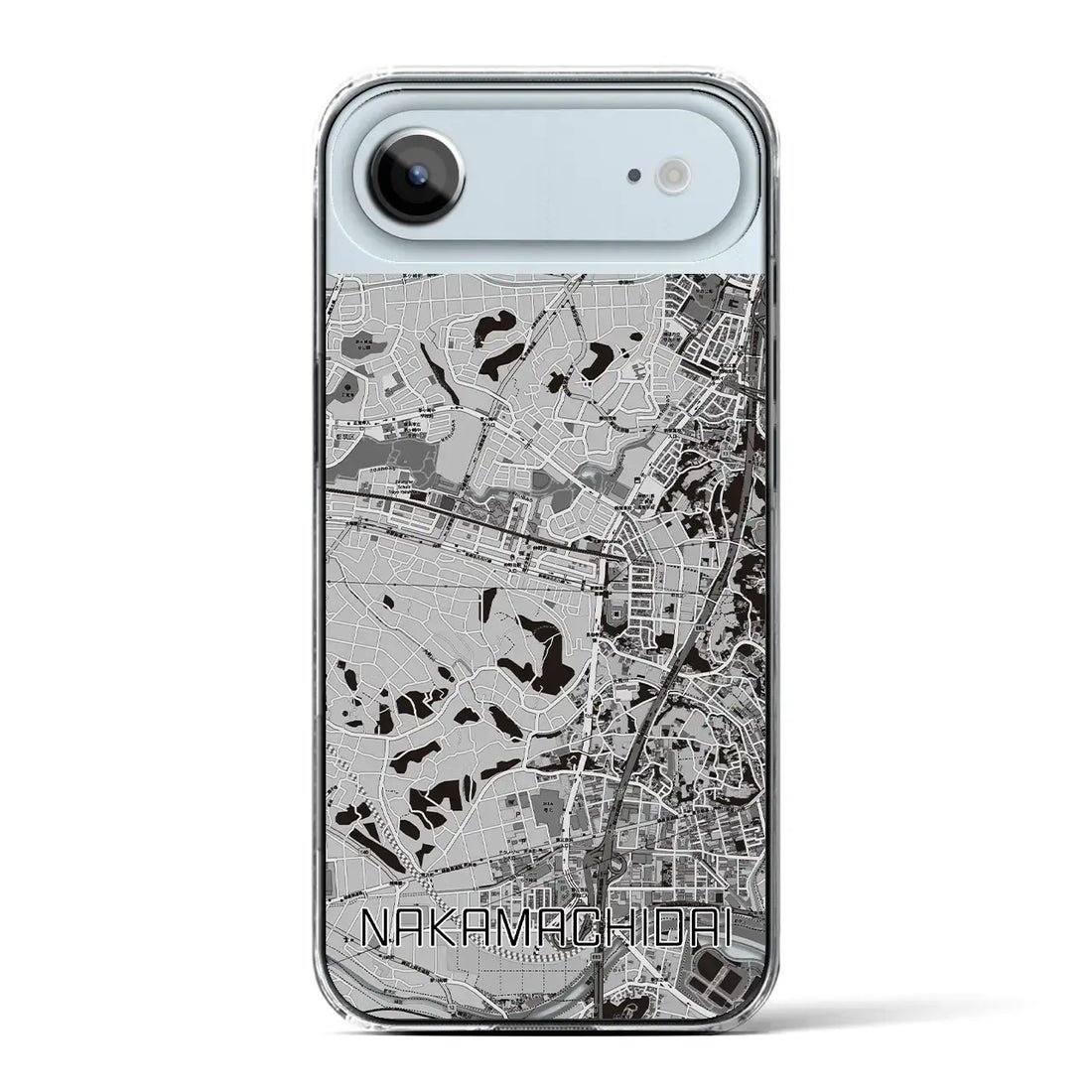 【仲町台（神奈川県）】地図柄iPhoneケース（クリアタイプ）モノトーン・iPhone 17 Pro Max 用
