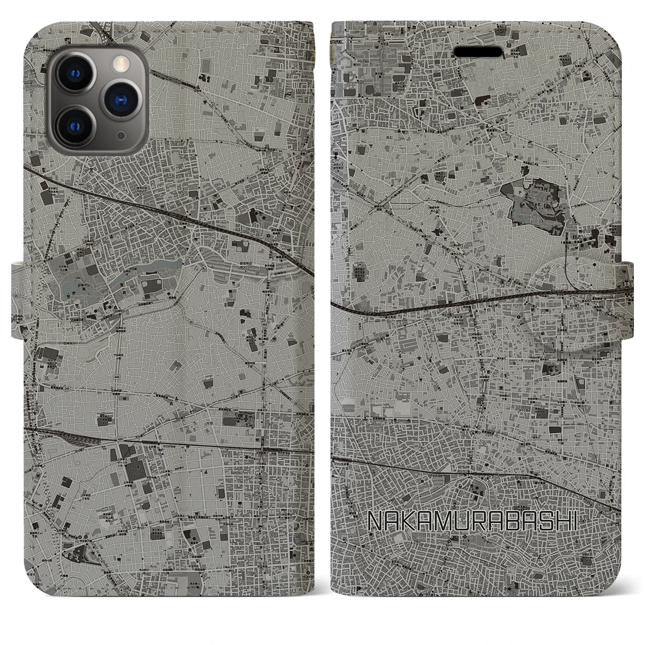 【中村橋（東京都）】地図柄iPhoneケース（手帳タイプ）