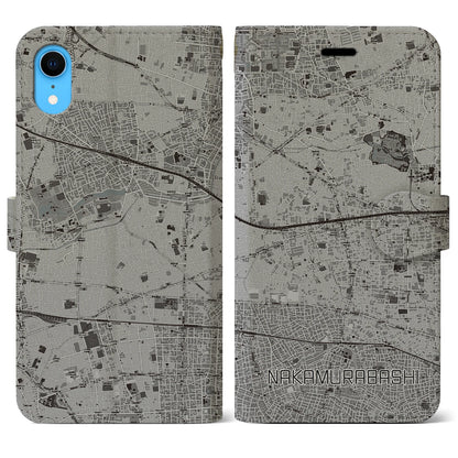 【中村橋（東京都）】地図柄iPhoneケース（手帳タイプ）モノトーン・iPhone XR 用