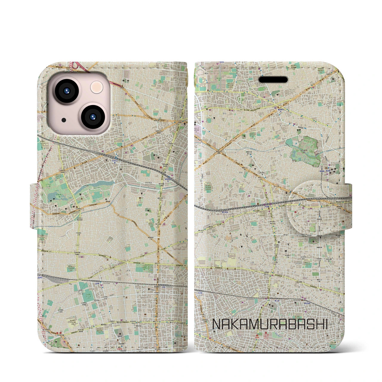 【中村橋（東京都）】地図柄iPhoneケース（手帳タイプ）