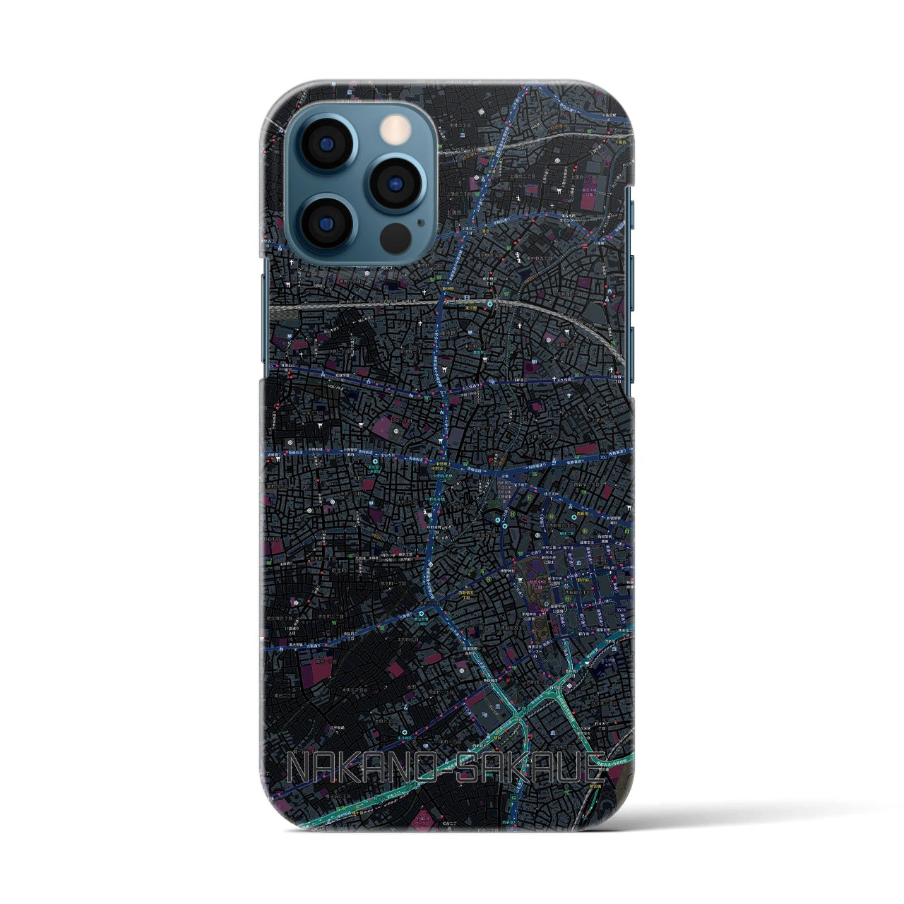 【中野坂上（東京都）】地図柄iPhoneケース（バックカバータイプ）