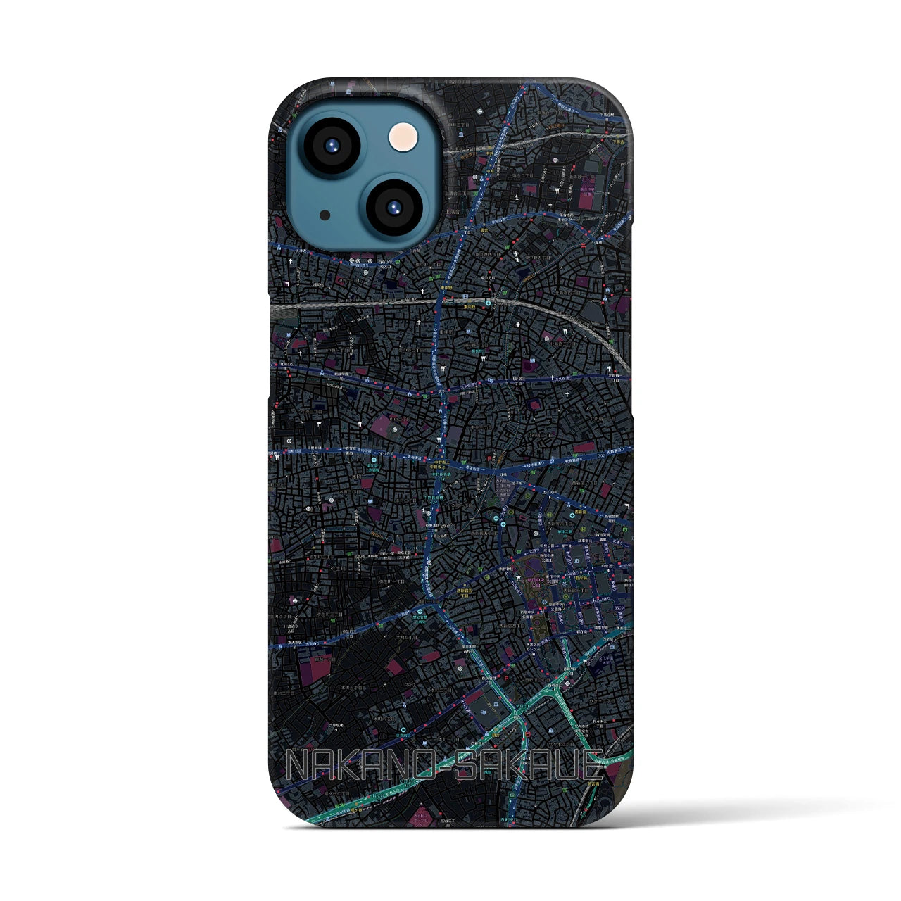 【中野坂上（東京都）】地図柄iPhoneケース（バックカバータイプ）