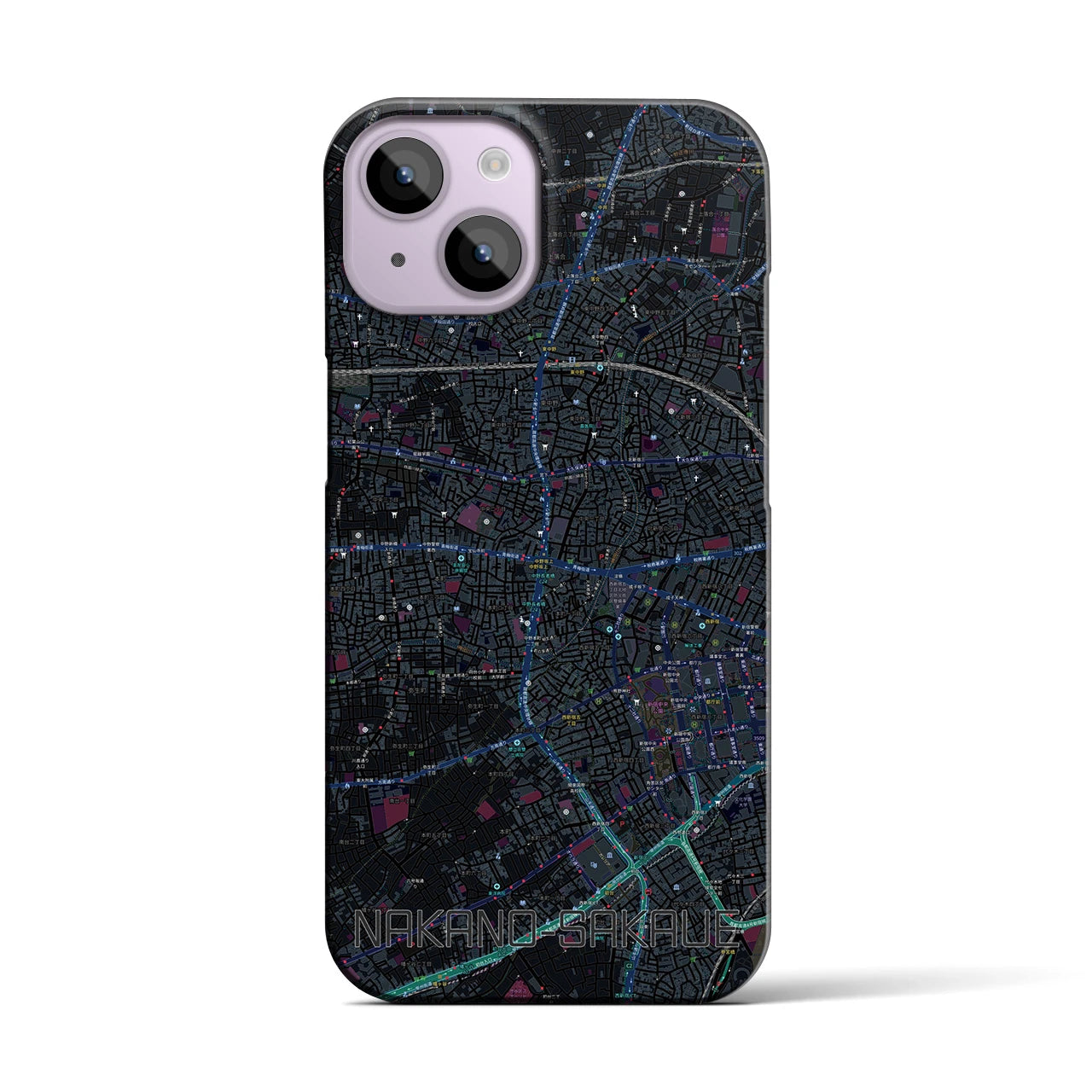 【中野坂上（東京都）】地図柄iPhoneケース（バックカバータイプ）