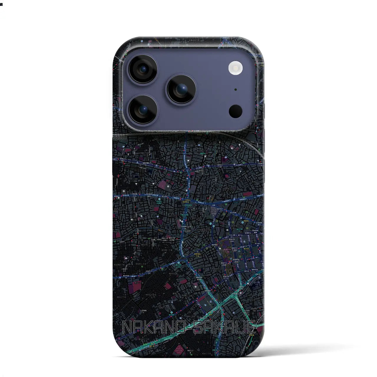 【中野坂上（東京都）】地図柄iPhoneケース（バックカバータイプ）