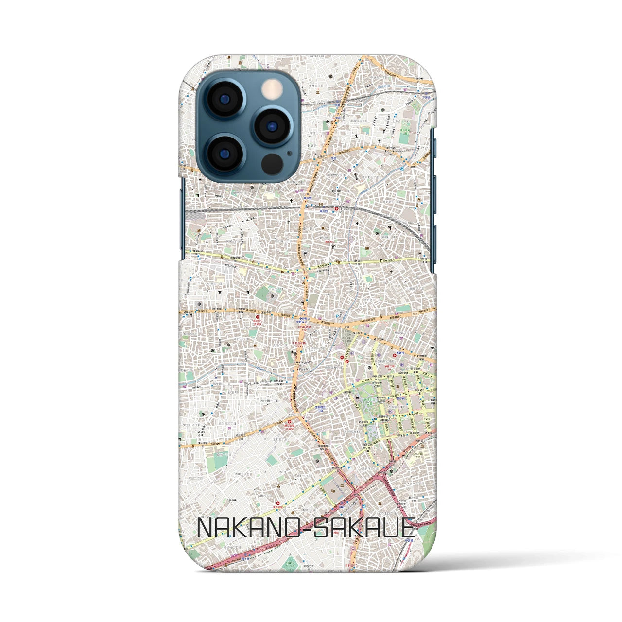 【中野坂上（東京都）】地図柄iPhoneケース（バックカバータイプ）