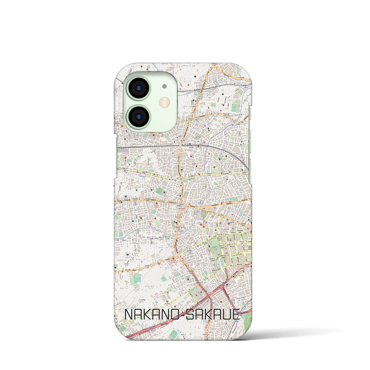【中野坂上（東京都）】地図柄iPhoneケース（バックカバータイプ）