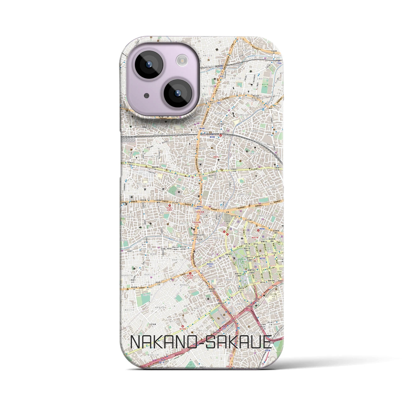 【中野坂上（東京都）】地図柄iPhoneケース（バックカバータイプ）