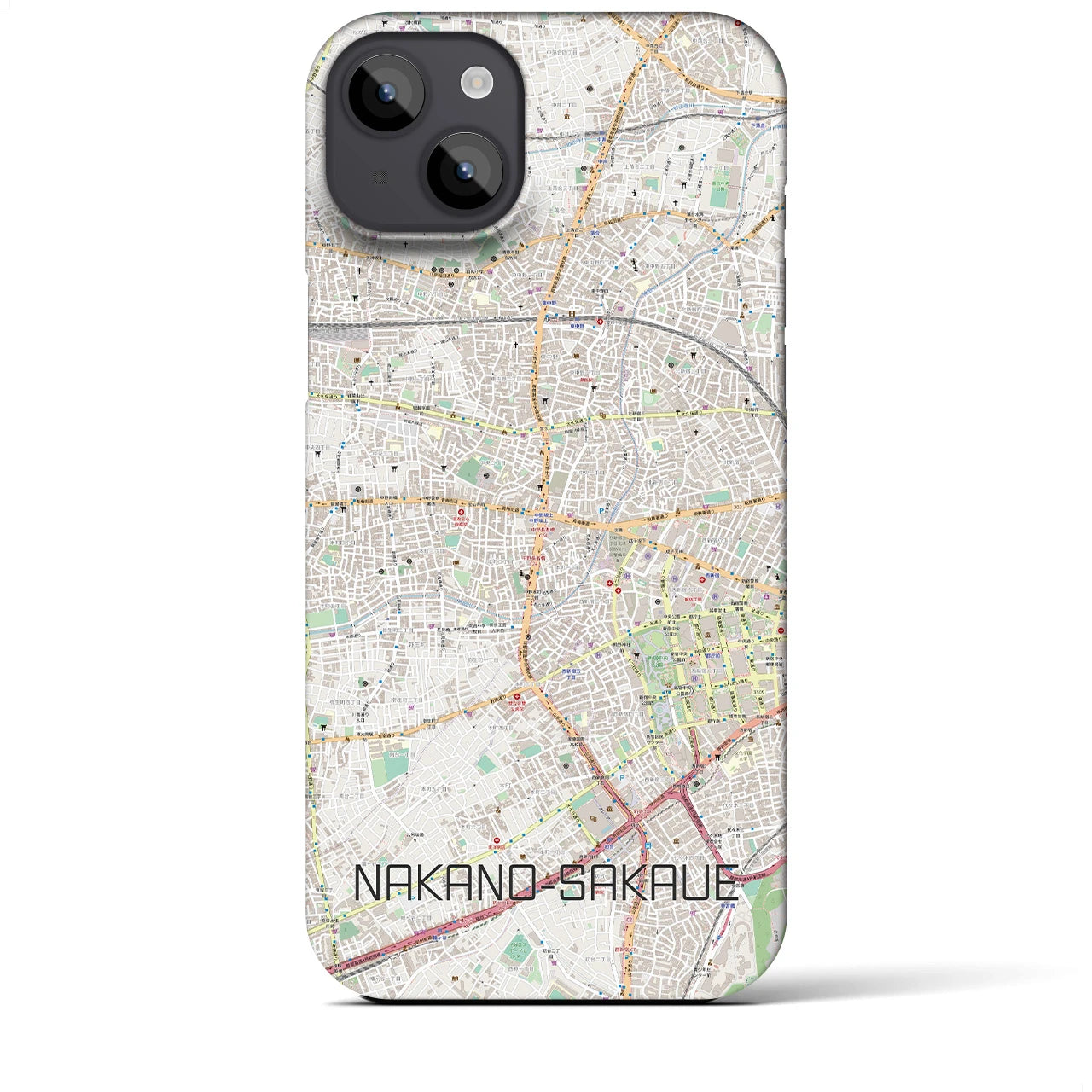 【中野坂上（東京都）】地図柄iPhoneケース（バックカバータイプ）