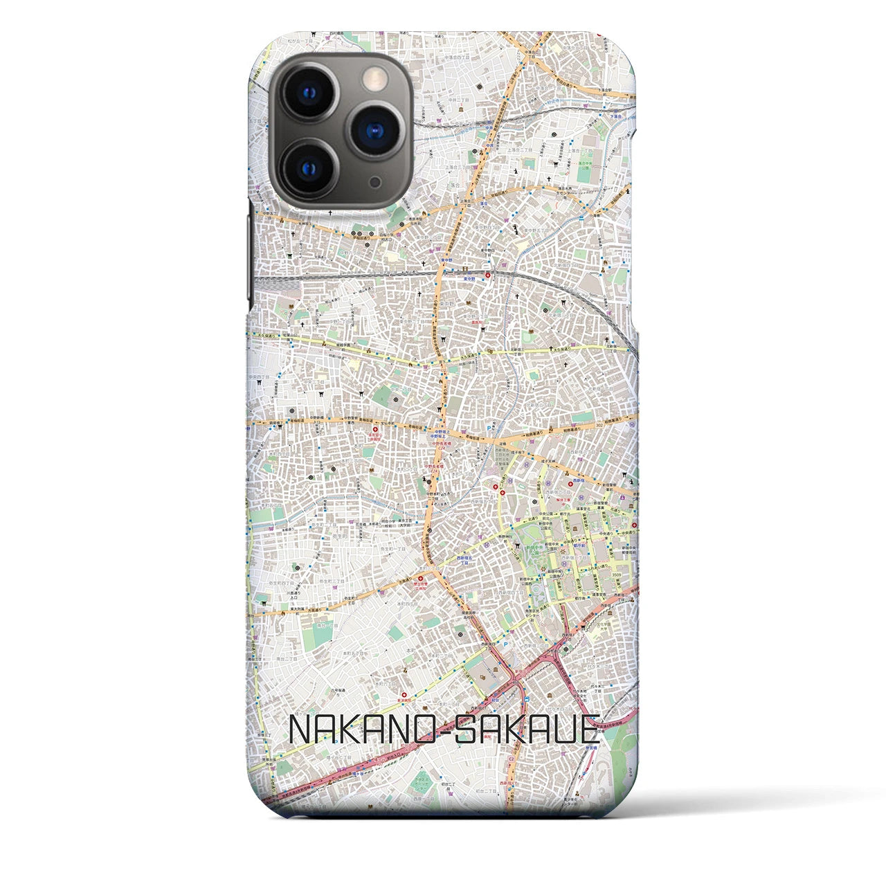 【中野坂上（東京都）】地図柄iPhoneケース（バックカバータイプ）