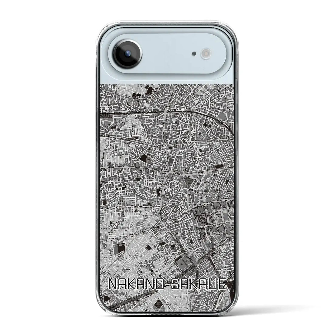 【中野坂上（東京都）】地図柄iPhoneケース（クリアタイプ）モノトーン・iPhone 17 Pro Max 用