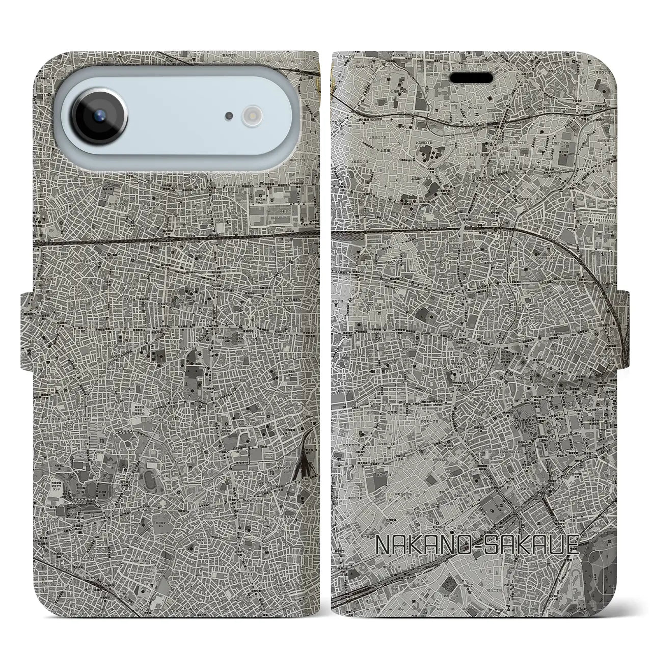 【中野坂上（東京都）】地図柄iPhoneケース（手帳タイプ）