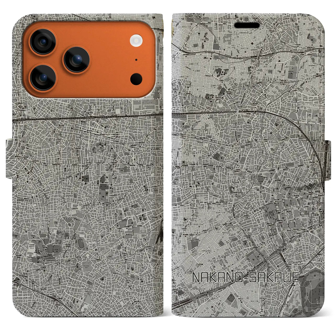 【中野坂上（東京都）】地図柄iPhoneケース（手帳タイプ）