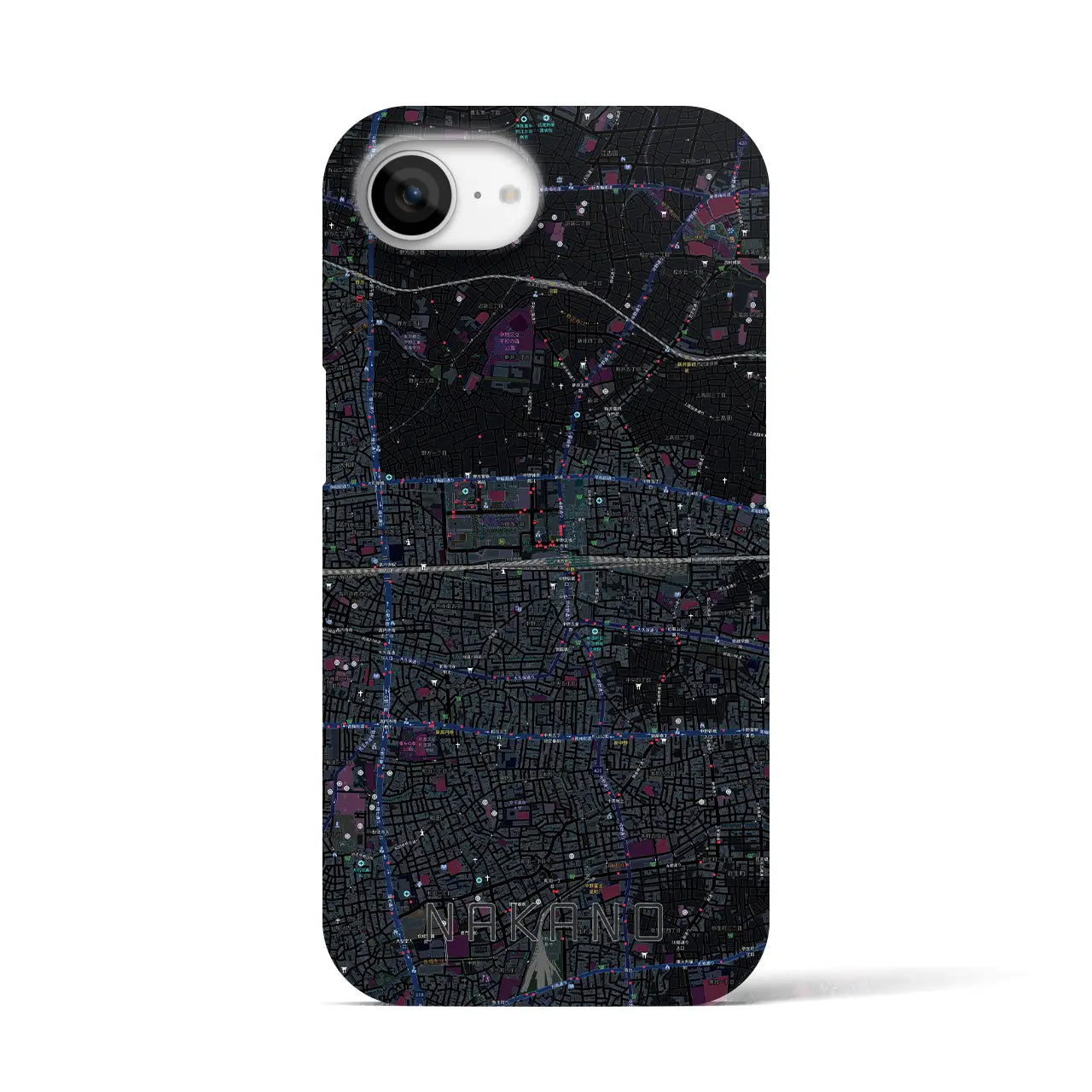 【中野2（東京都）】地図柄iPhoneケース（バックカバータイプ）
