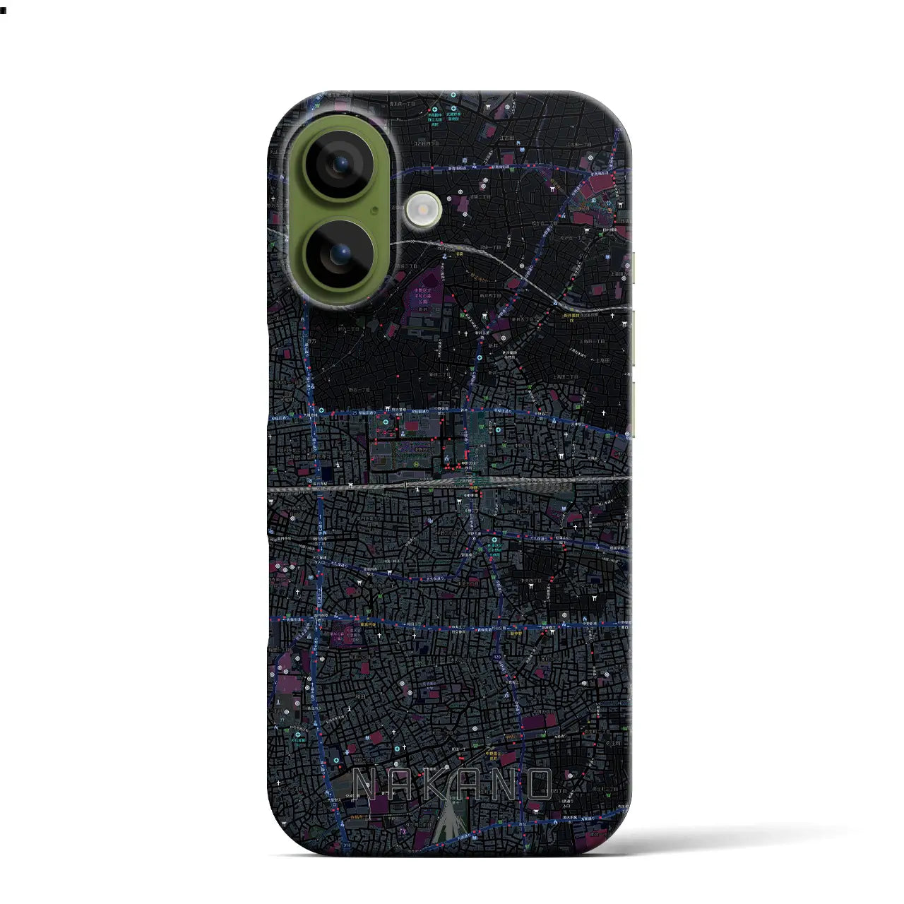 【中野2（東京都）】地図柄iPhoneケース（バックカバータイプ）