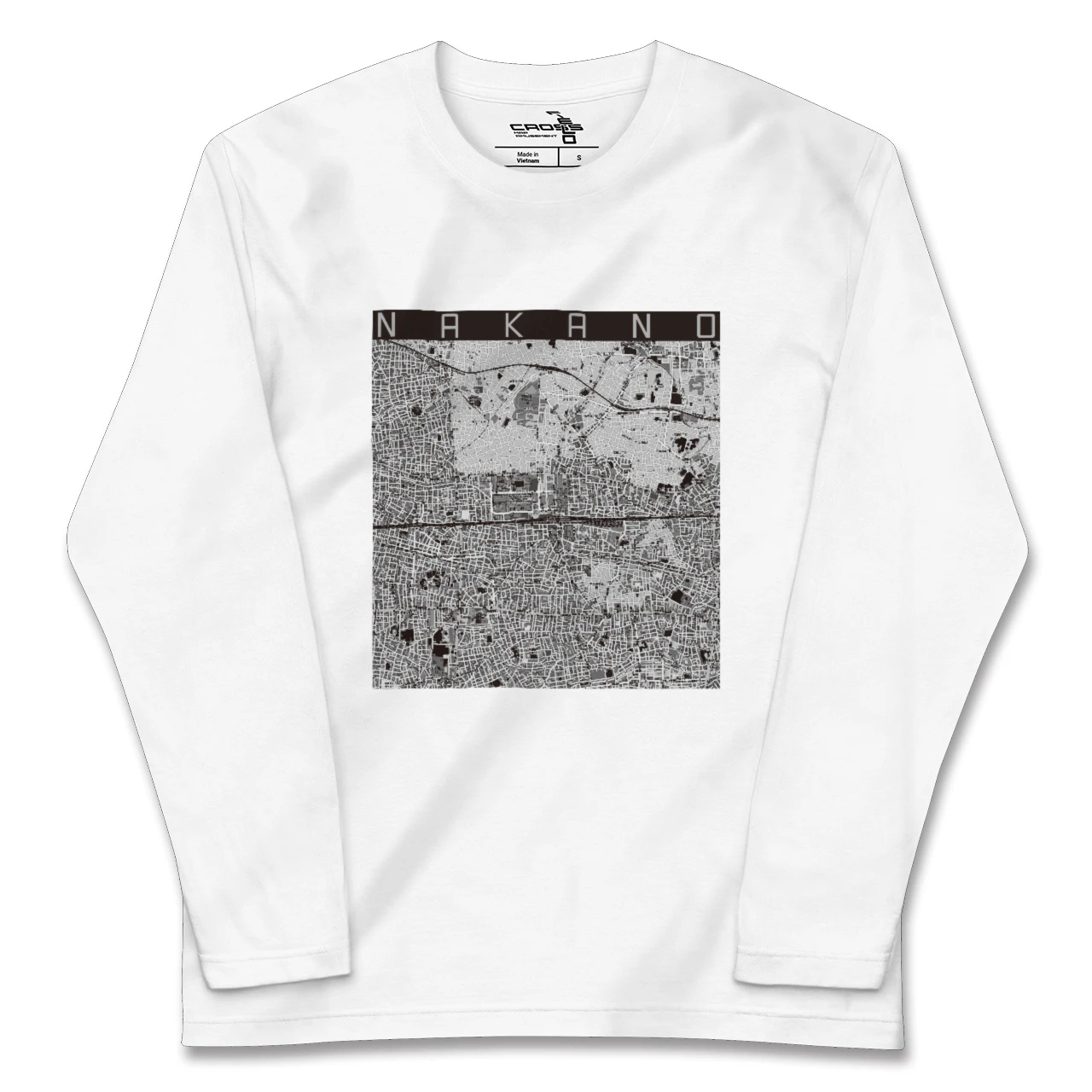 【中野2（東京都）】地図柄ロングスリーブTシャツ