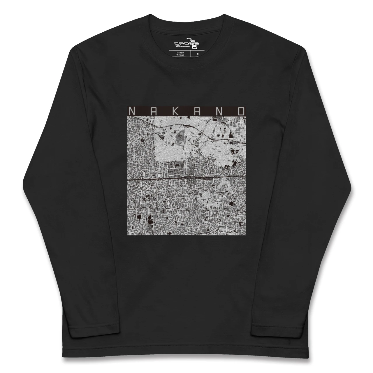 【中野2（東京都）】地図柄ロングスリーブTシャツ