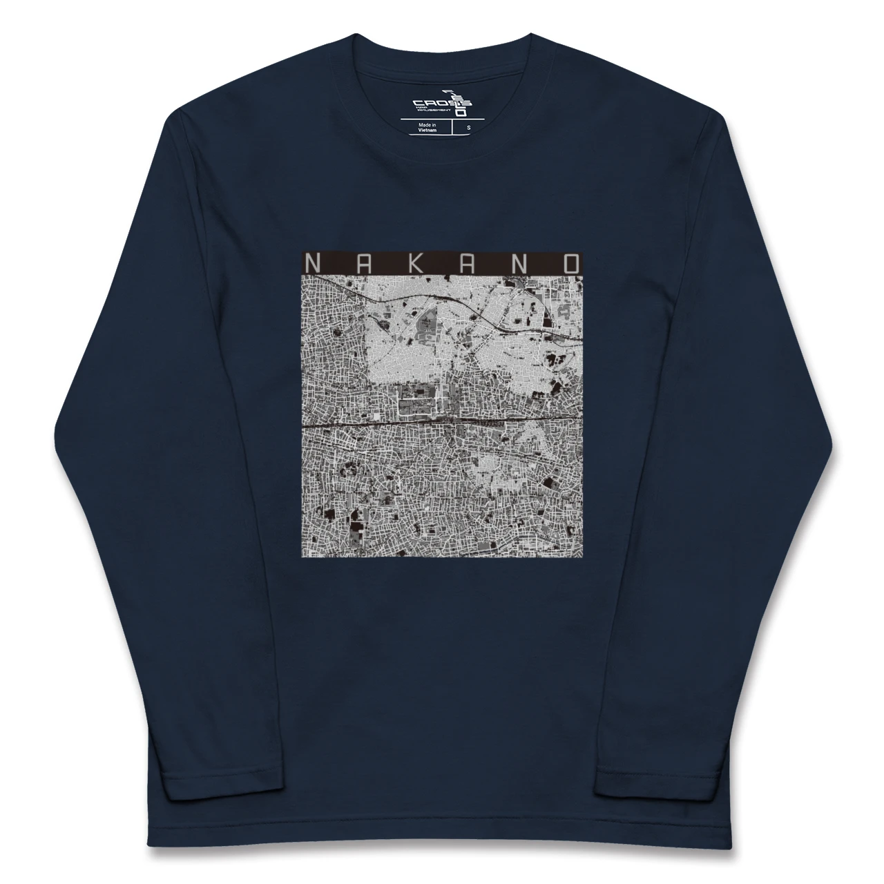 【中野2（東京都）】地図柄ロングスリーブTシャツ