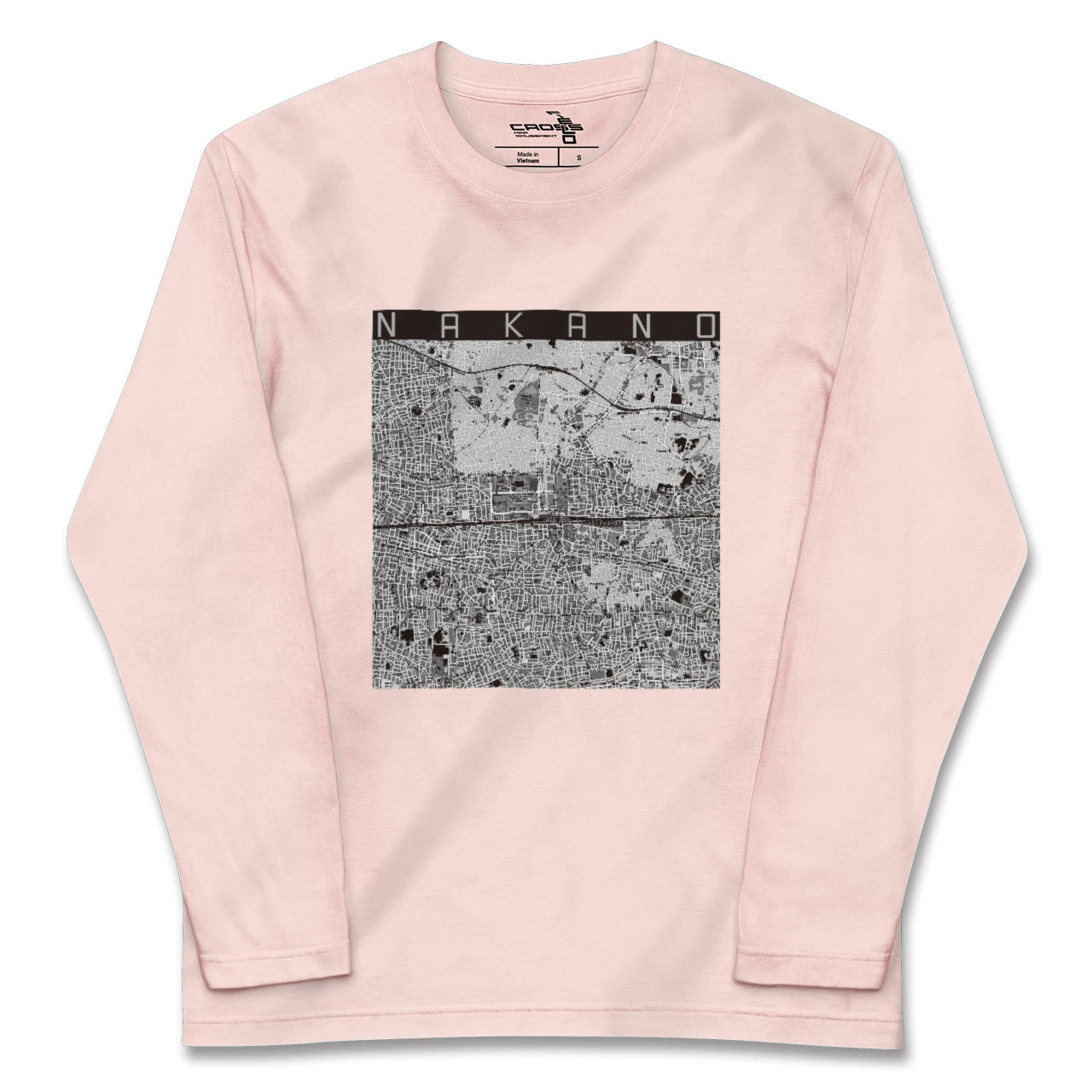 【中野2（東京都）】地図柄ロングスリーブTシャツ