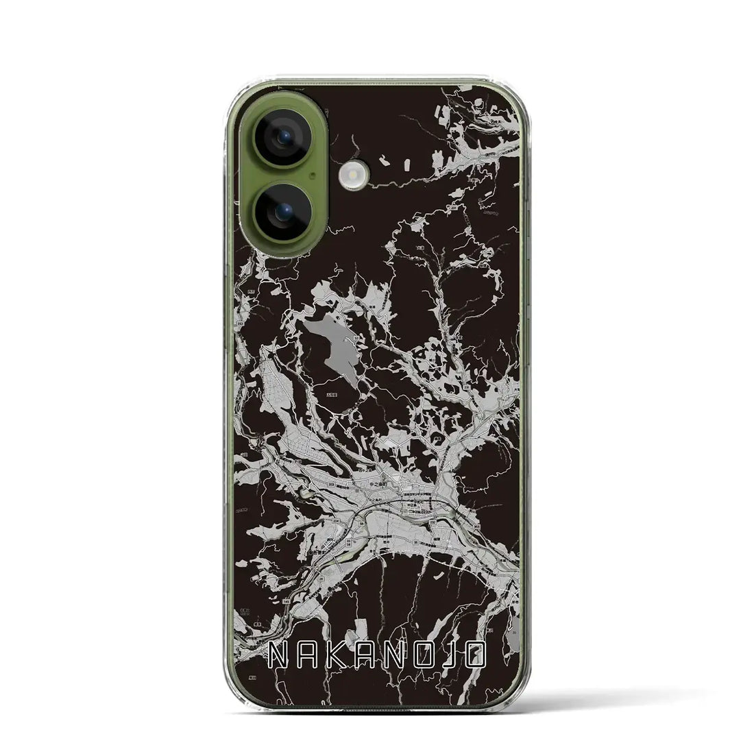 【中之条(群馬県)】地図柄iPhoneケース(クリアタイプ)モノトーン・iPhone 17 Pro Max 用