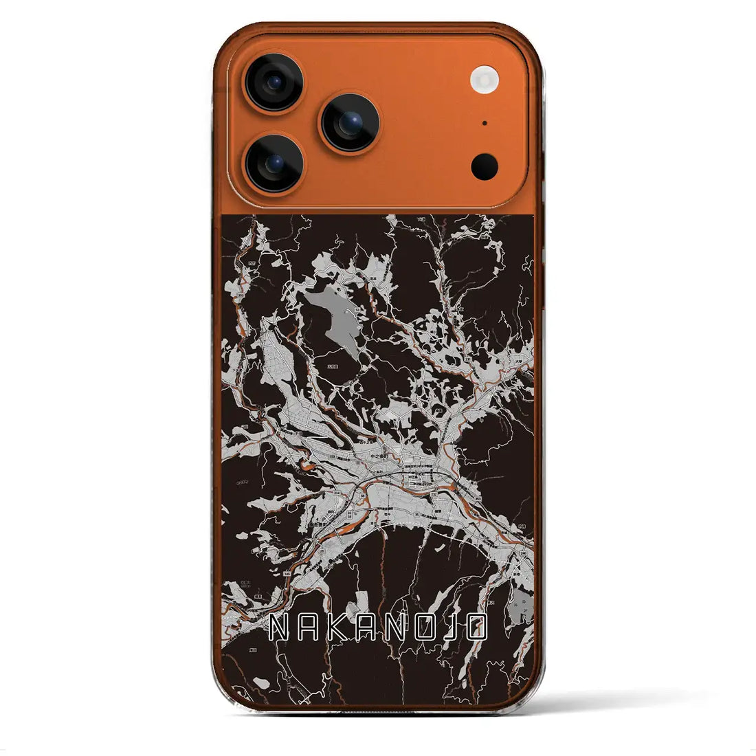 【中之条(群馬県)】地図柄iPhoneケース(クリアタイプ)モノトーン・iPhone 17 Pro Max 用