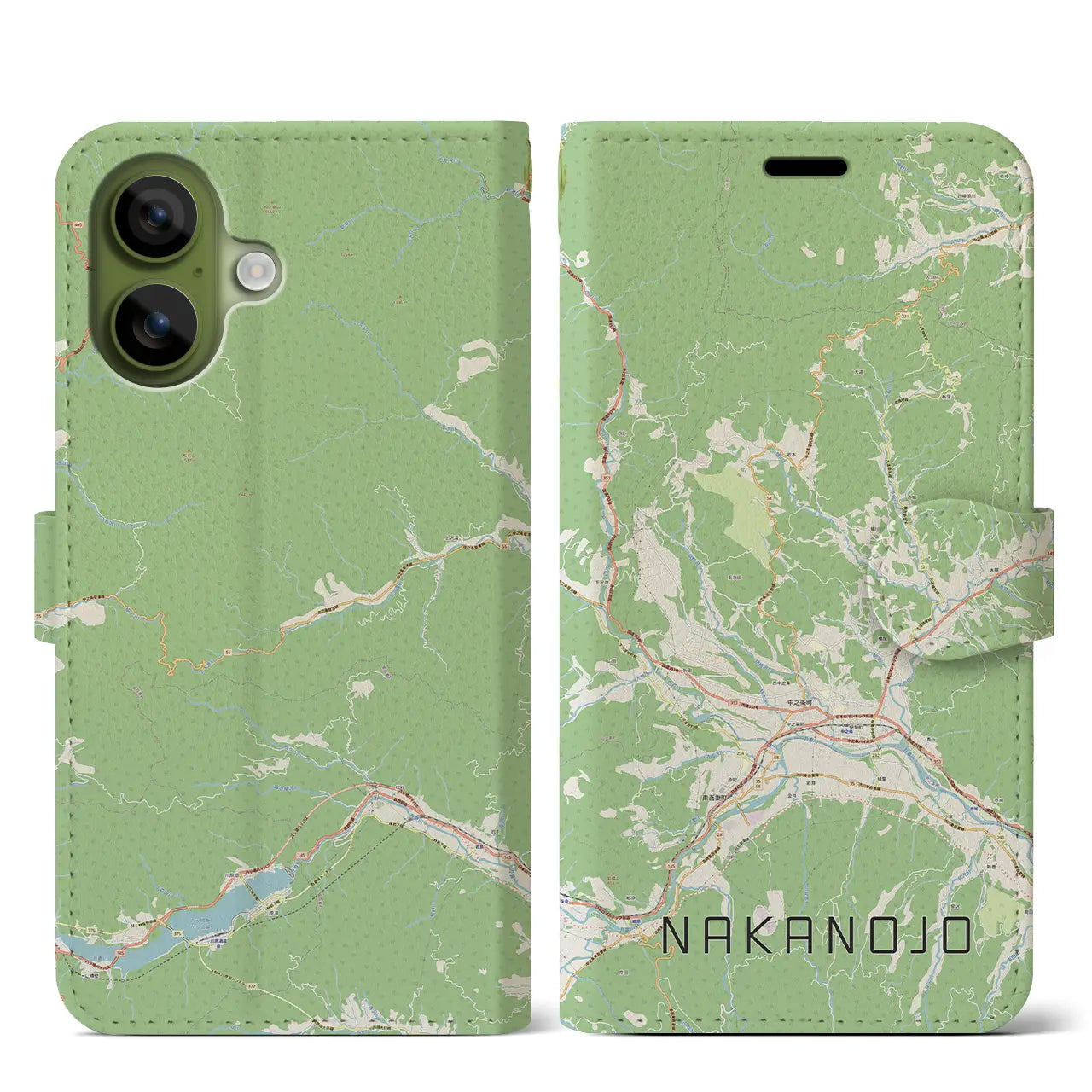 【中之条（群馬県）】地図柄iPhoneケース（手帳タイプ）