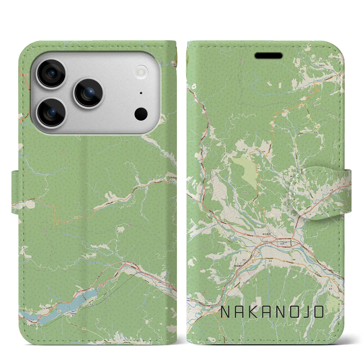 【中之条（群馬県）】地図柄iPhoneケース（手帳タイプ）