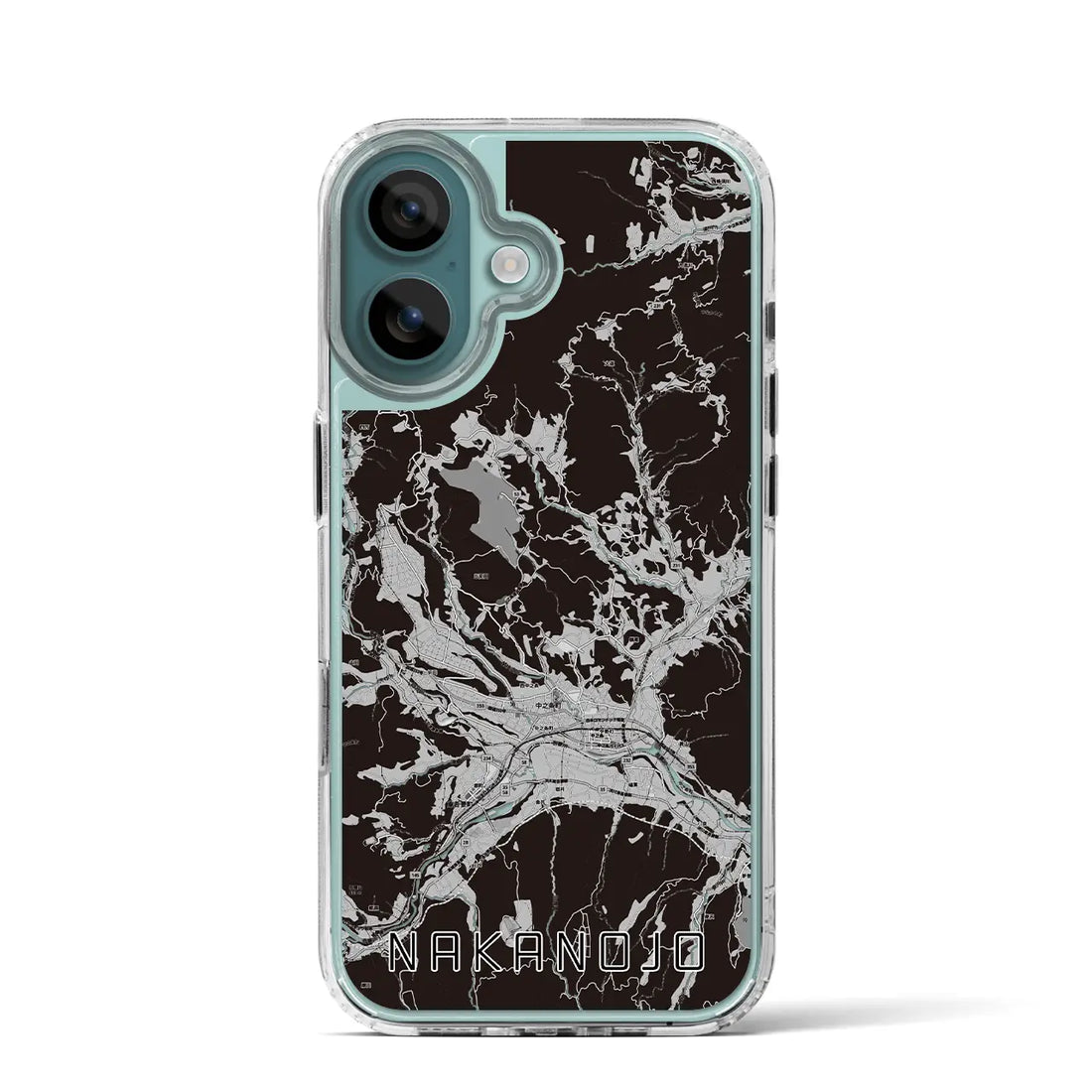 【中之条(群馬県)】地図柄iPhoneケース(MagSafeタイプ)モノトーン・iPhone 16 Pro 用