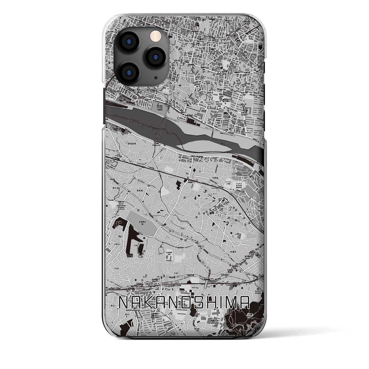 【中野島（神奈川県）】地図柄iPhoneケース（クリアタイプ）