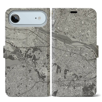 【中野島（神奈川県）】地図柄iPhoneケース（手帳タイプ）