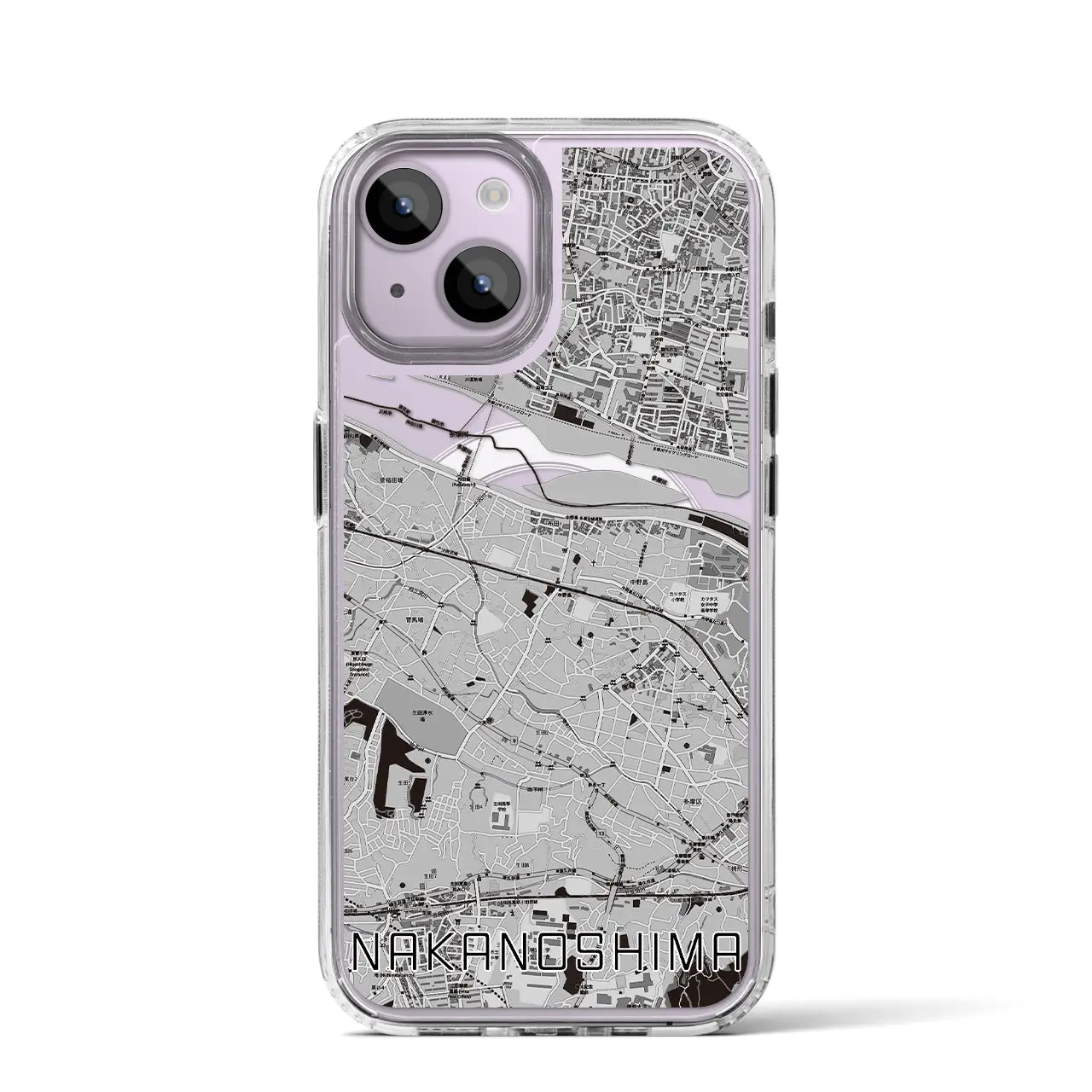 【中野島（神奈川県）】地図柄iPhoneケース（MagSafeタイプ）