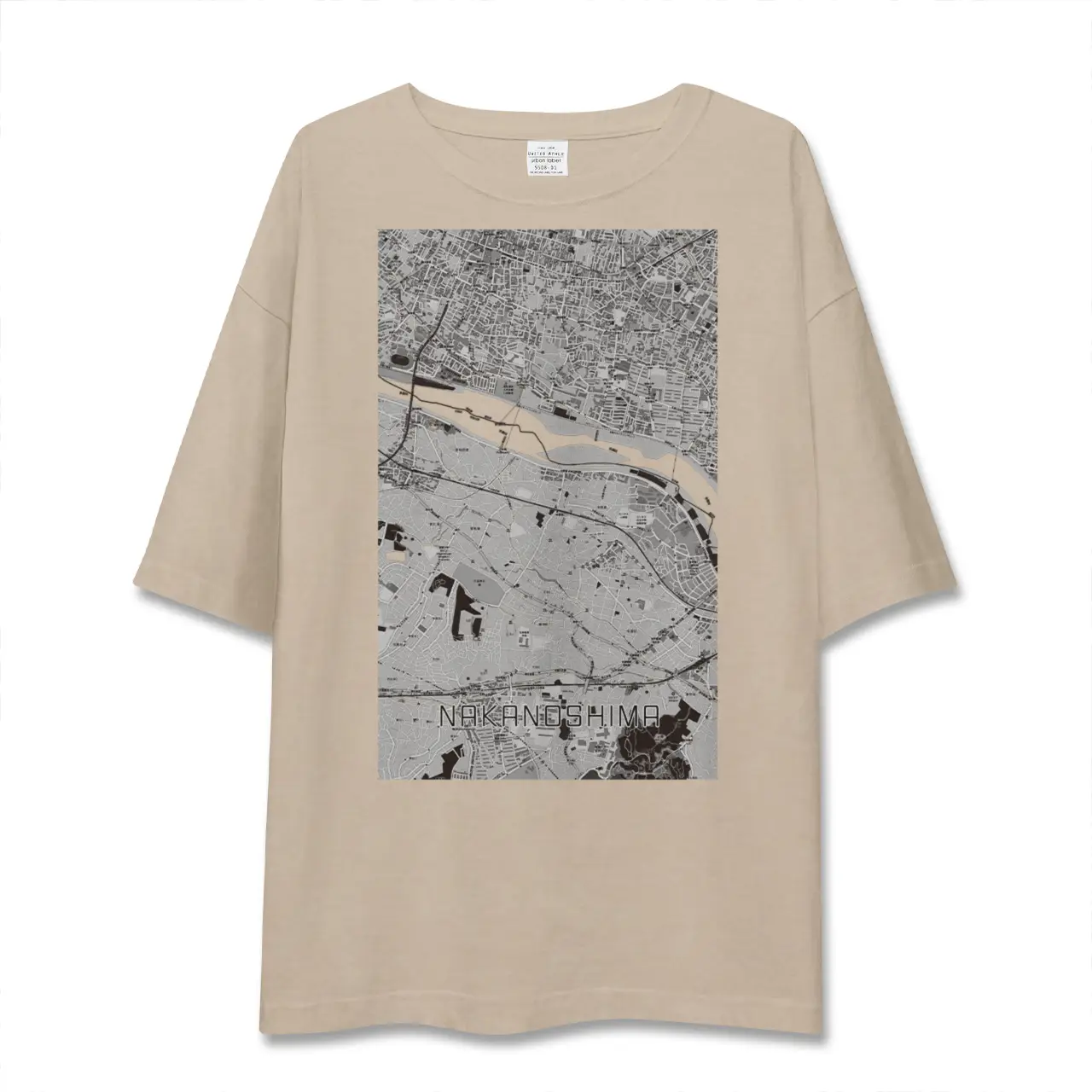 【中野島（神奈川県）】地図柄ビッグシルエットTシャツ