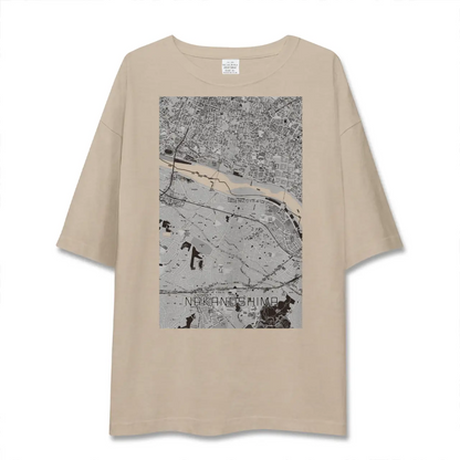 【中野島（神奈川県）】地図柄ビッグシルエットTシャツ