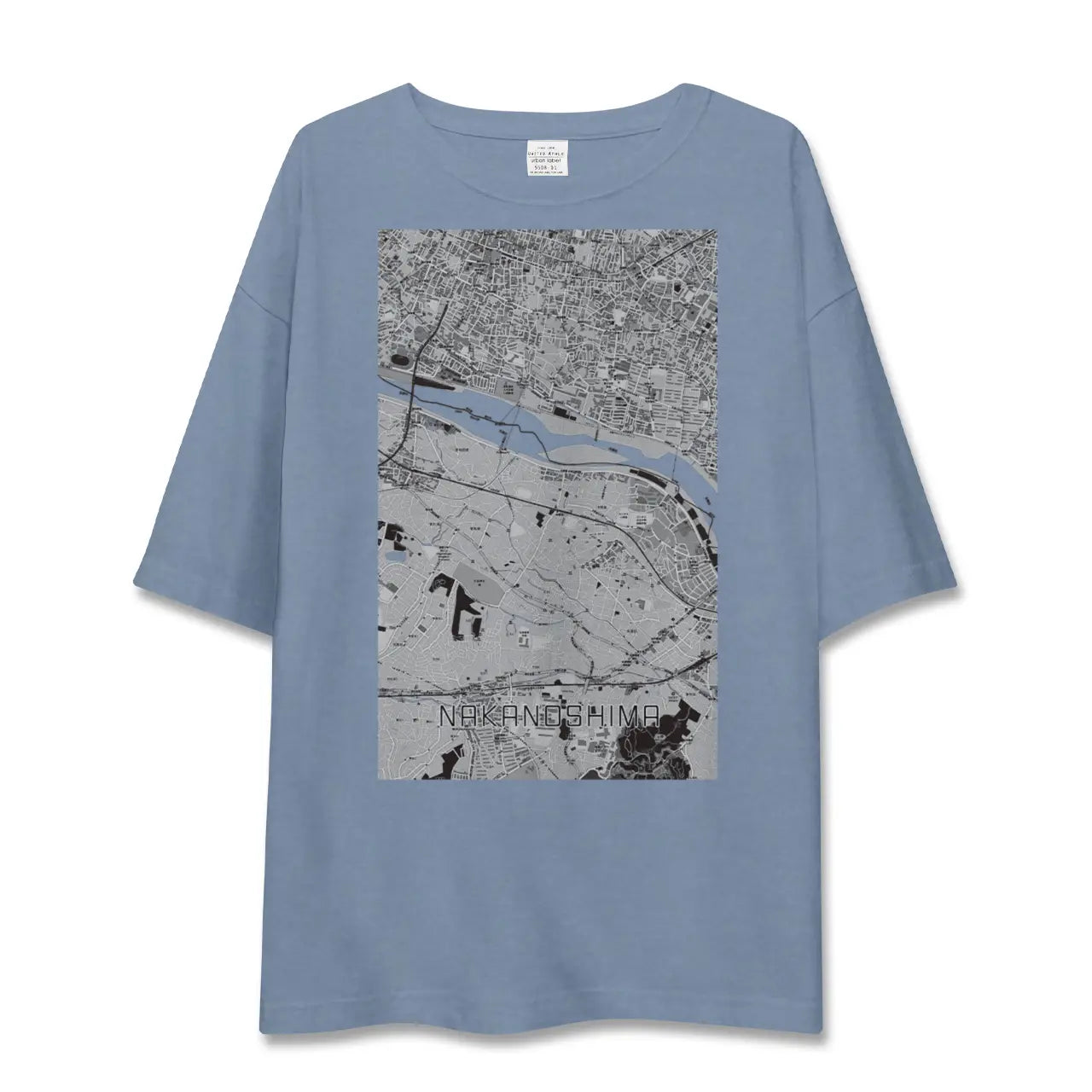 【中野島（神奈川県）】地図柄ビッグシルエットTシャツ