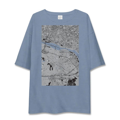 【中野島（神奈川県）】地図柄ビッグシルエットTシャツ