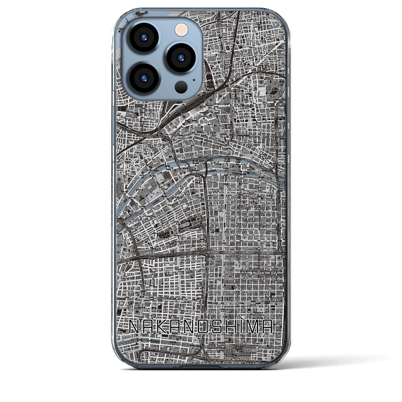 【中之島（大阪府）】地図柄iPhoneケース（クリアタイプ）