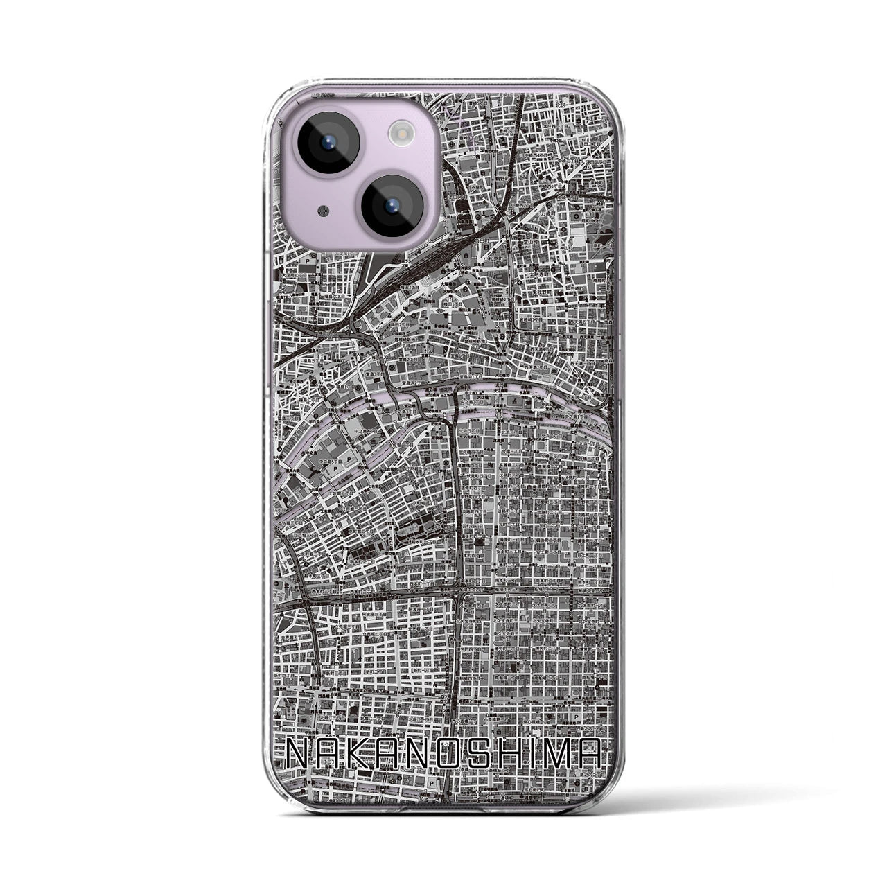 【中之島（大阪府）】地図柄iPhoneケース（クリアタイプ）