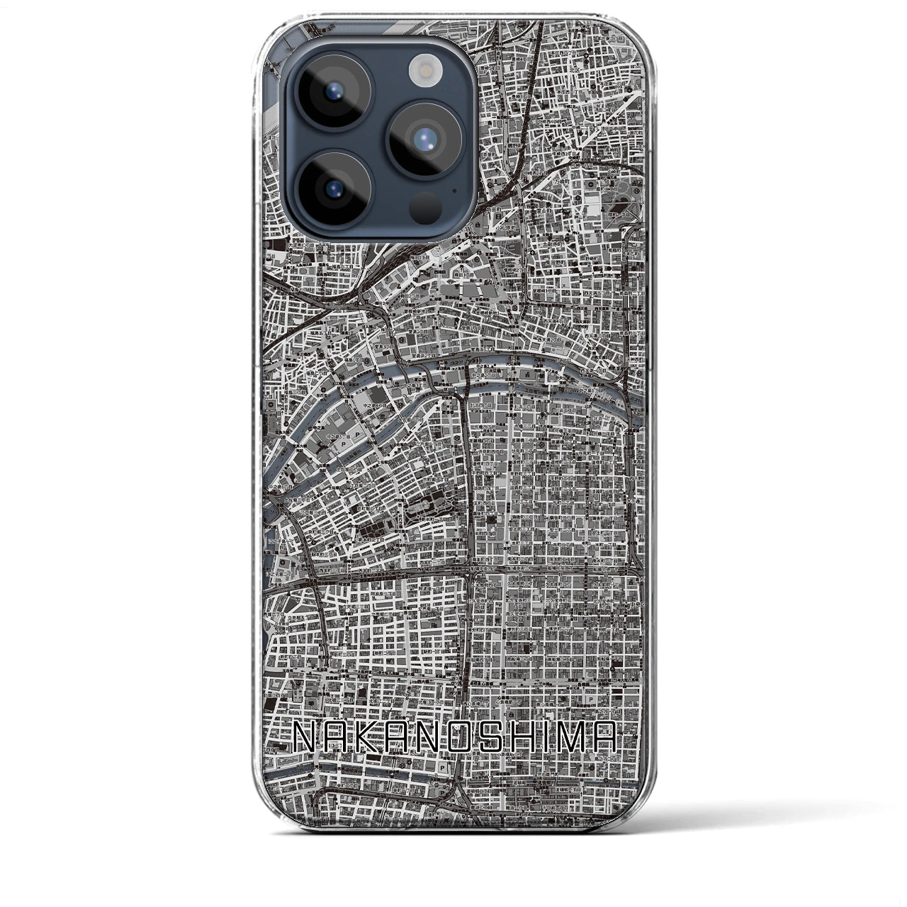 【中之島（大阪府）】地図柄iPhoneケース（クリアタイプ）