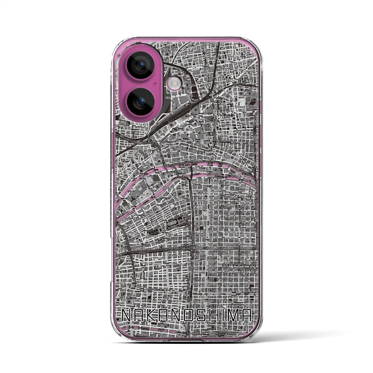 【中之島（大阪府）】地図柄iPhoneケース（クリアタイプ）