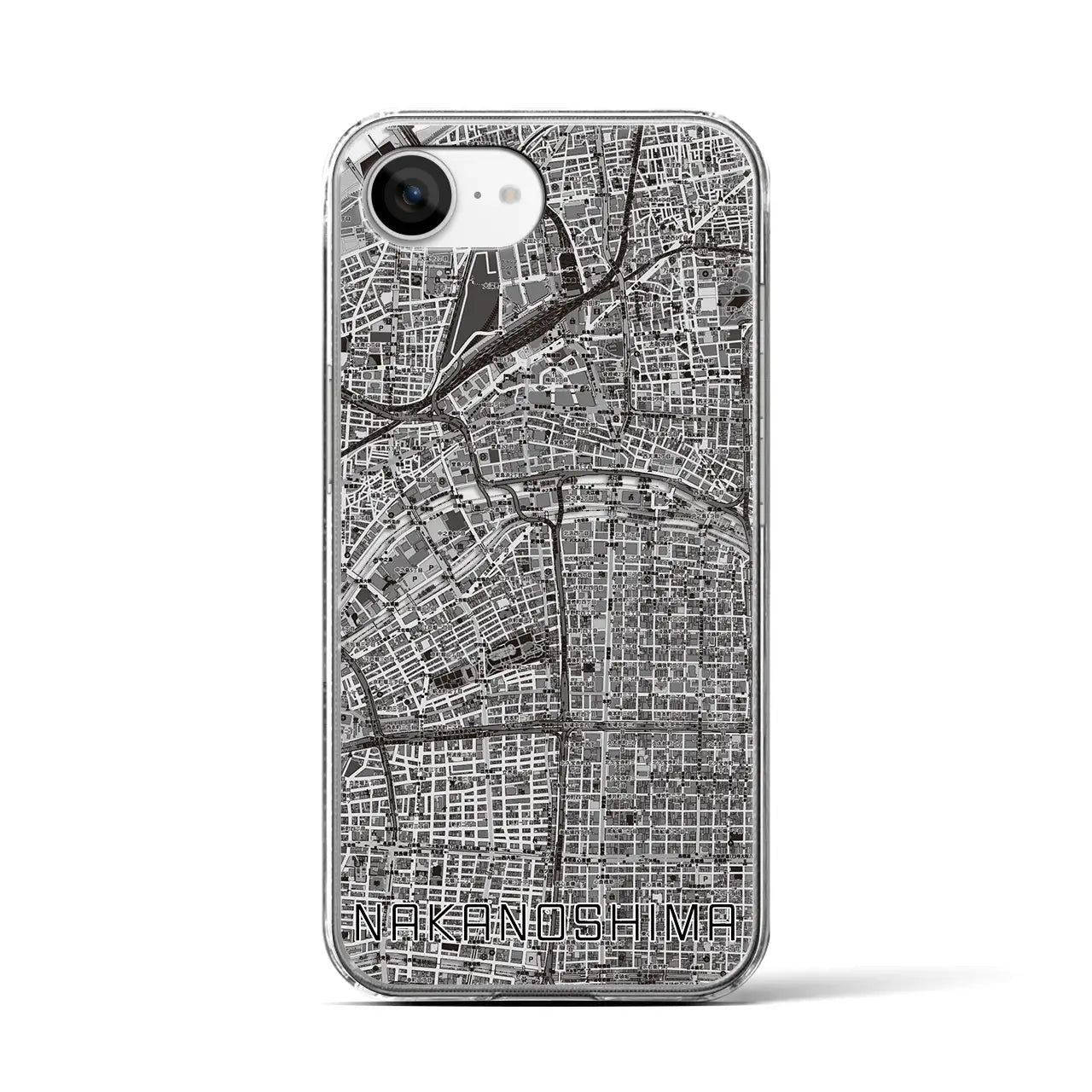 【中之島（大阪府）】地図柄iPhoneケース（クリアタイプ）