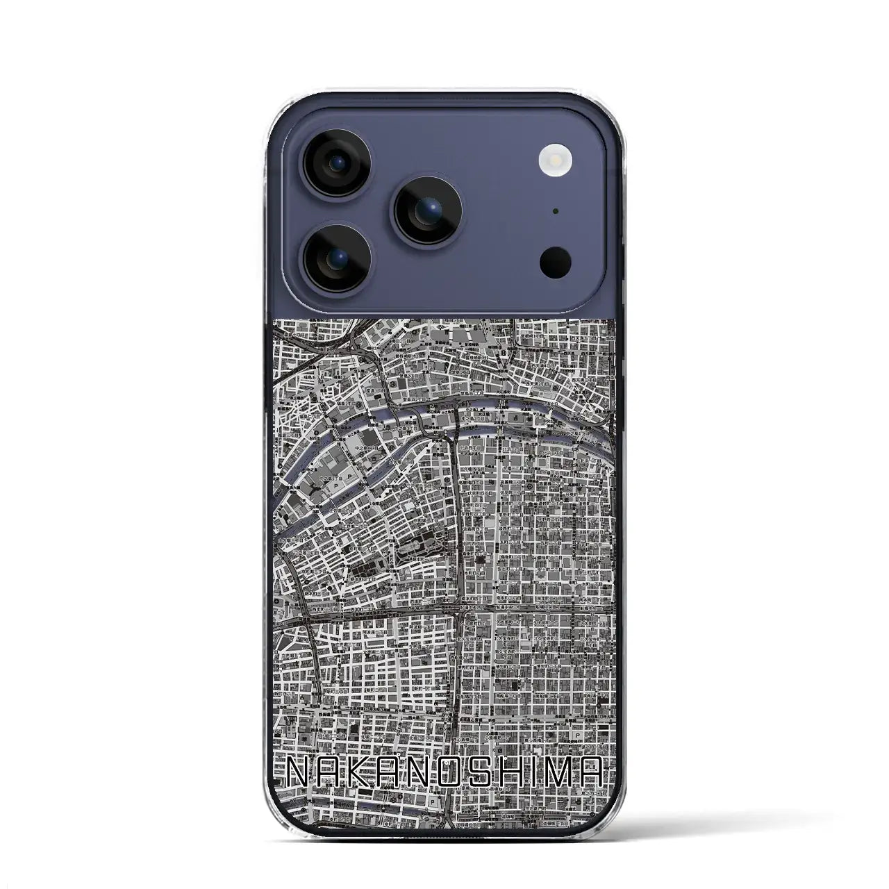 【中之島（大阪府）】地図柄iPhoneケース（クリアタイプ）