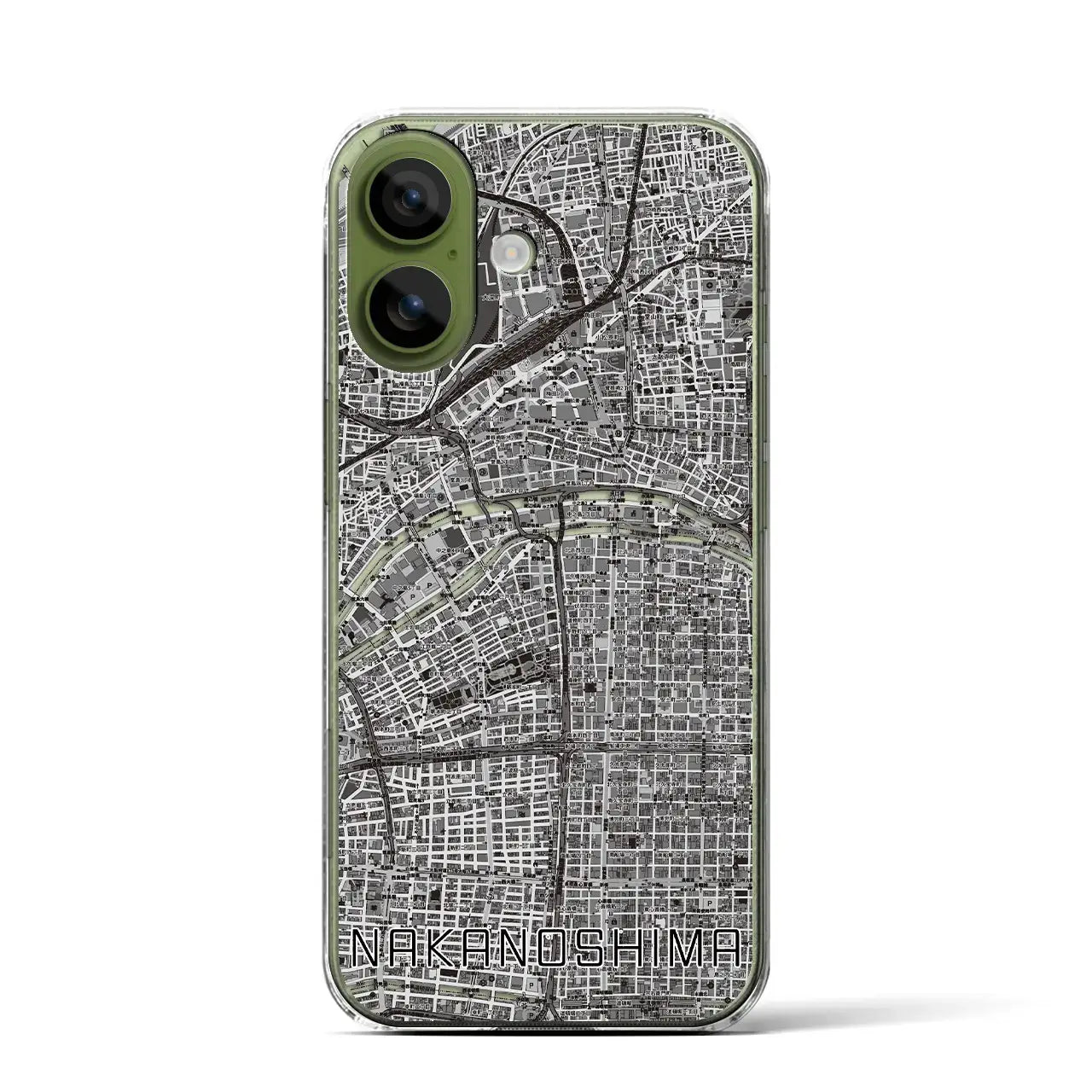 【中之島（大阪府）】地図柄iPhoneケース（クリアタイプ）